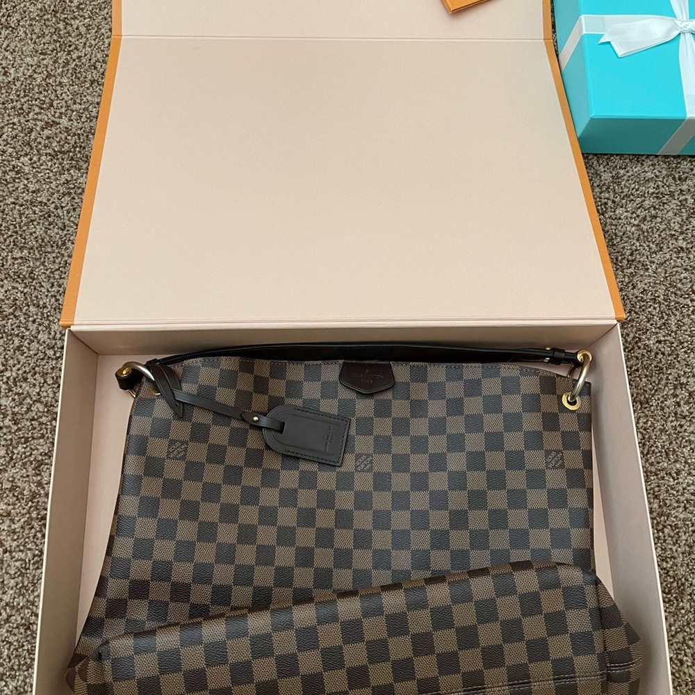 Louis Vuitton Brown Checkered Shoulder Bag
